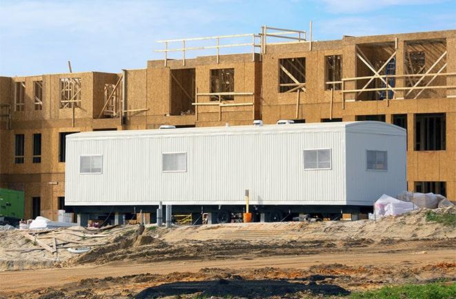 temporary office spaces for rent at a construction site in Alviso